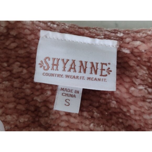 Shyanne Chenille Open Sweater Cardigan Size S Fringe Western Chunky Country - Picture 5 of 5